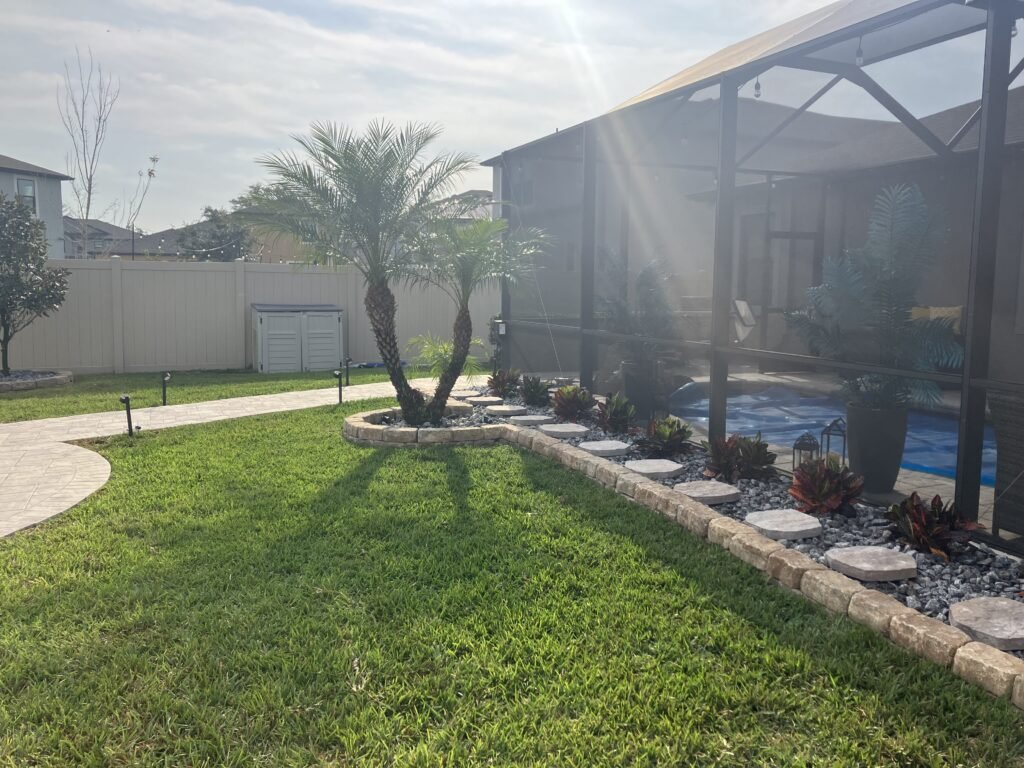 Stepping Pavers installed outside pool cage in connerton FL