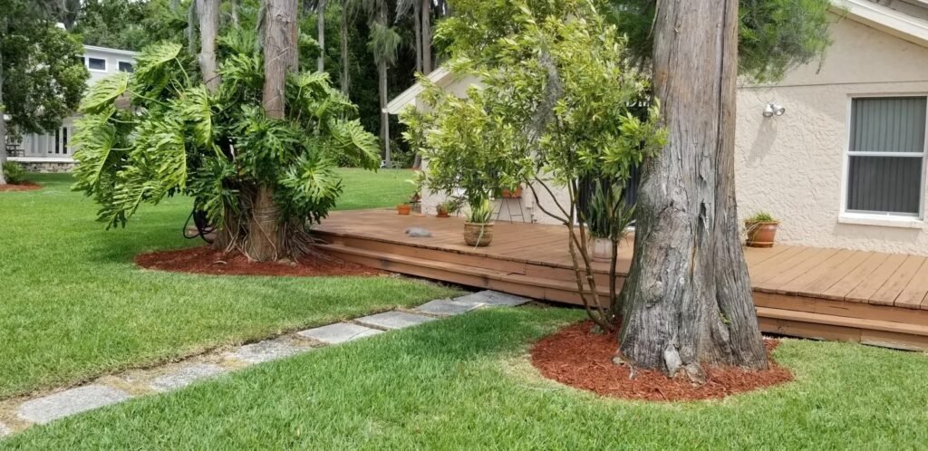 Residential Mulching and Rocking Landscaping Project in Cheval FL